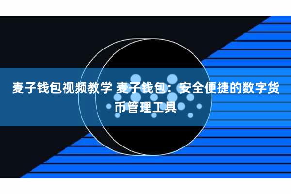麦子钱包视频教学 麦子钱包：安全便捷的数字货币管理工具