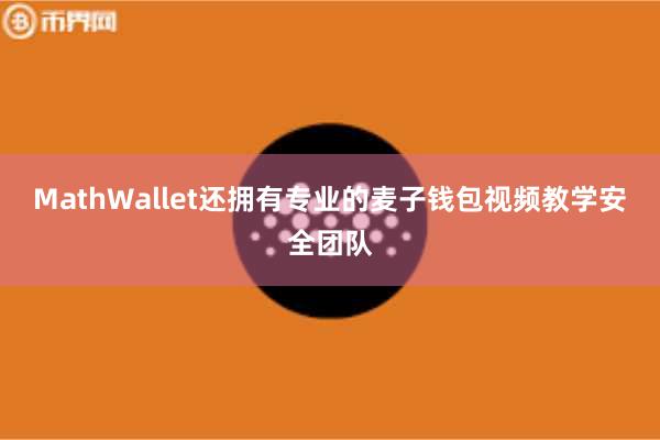 MathWallet还拥有专业的麦子钱包视频教学安全团队